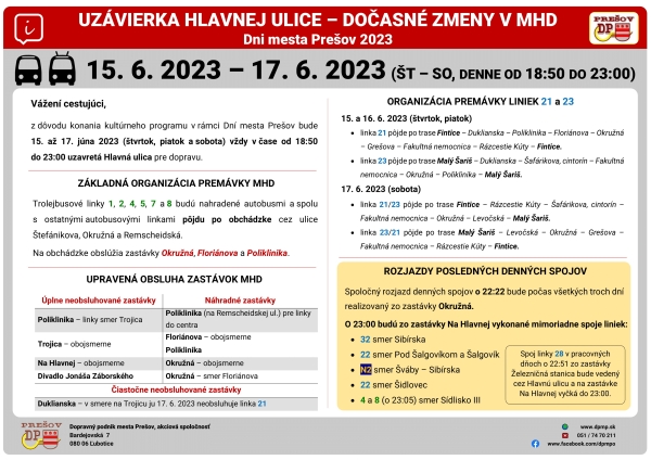 15. - 17.6. zmeny v MHD